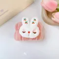Dettaglio di un polsino in peluche rosa per il lavaggio del viso con un coniglietto - 21-Coniglio ciliegia rosa chiaro (Cinturino singolo)