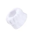Dettaglio di un polsino in flanella bianca morbida con trama pelosa e assorbente - 71 - Bianco (singolo cinturino)