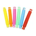 Set van zes kleurrijke LED lichtgevende pop tubes sensorisch fidget speelgoed in regenboogkleuren. - 2.9 cm / Regenboog LED Stijl
