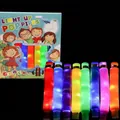 Kleurrijke LED verlichte pop tubes fidget speelgoed voor stressverlichting box - 2.9 cm / Regenboog LED Stijl (Blauwe Doos)