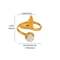 Gold-plated stainless steel mermaid tail open ring featuring a delicate white rose bud - Adjustable Opening (2.3x1.5cm)
