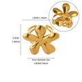 Gold-plated stainless steel flower ring with adjustable band and dimension details - Adjustable Opening (2.9x3.2cm)