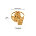 Gold stainless steel flower ring with dimensions 1.8cm width and 1.7cm inner diameter - Adjustable Opening (1.8x2.2cm)