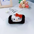 Simpatico bracciale in peluche a forma di gatto per lavare il viso in morbida flanella bicolore - 6-Hello Kitty nero (Cinturino singolo)