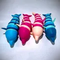 Bewegliche Delfin-Fidget-Spielzeuge mit lebendigen Streifenmustern in verschiedenen Farben - Großer Delfin-Stil / 19cm Länge