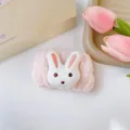 Morbido polsino in peluche rosa con decorazione a coniglio bianco per lavare il viso - 10-Cinturino da polso a coniglio (Singolo)
