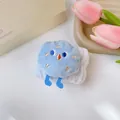 Morbido polsino in peluche per il lavaggio del viso con gufo blu per la cura della pelle - 20-Formaggio blu fondo blu (Cinturino singolo)