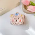 Morbido polsino in peluche con orsetto per lavaggio viso flanella assorbente - 28-Orso con cappello di paglia kaki (Cinturino singolo)