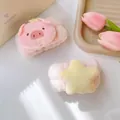 Polsini in peluche rosa con maialino e stella per lavare il viso - 37-Maialino stella rosa chiaro (Cinturino singolo)