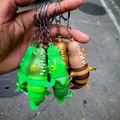 Neuheit bunte Schnecken-Stressabbau-Spielzeug-Schlüsselanhänger in Grün und Braun - Großer Krokodil Schlüsselanhänger / 12cm Länge