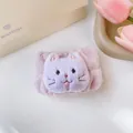 Morbido braccialetto di peluche a forma di gatto in flanella viola pastello per il viso - 46 - Garfield viola (Polsino singolo)