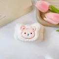 Polsino in peluche bianca con orsetto ricamato per lavaggio viso e skincare - 54 - Orsetto con toppe bianco (Polsino singolo)