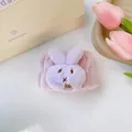 Morbido polsino in flanella di peluche viola con decorazione a coniglietto per il viso - 55 - Coniglietto goloso viola (Polsino singolo)