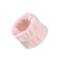 Morbido polsino in peluche di flanella rosa per il lavaggio del viso e l'assorbimento del sudore. - 65 - Rosa cipria (Polsino singolo)