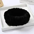 Polsino in peluche nero per il lavaggio del viso e l'assorbimento del sudore. - 72 - Nero (singolo cinturino)