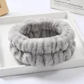 Polsini elastici in flanella grigia per il lavaggio del viso e la cura della pelle spa - 86 - Grigio (singolo cinturino)
