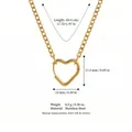 Gold heart pendant stainless steel necklace with dimensions and weight info - Heart Carabiner Chain (17mm)