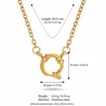 Gold-plated stainless steel chunky chain necklace with a large circular spring ring clasp. - O-Chain with Large Open Ring