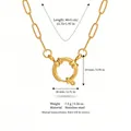 Minimalist gold plated stainless steel paperclip chain necklace featuring a large mariner clasp - Large Sailor Clasp Paperclip Chain