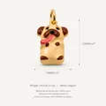 Cute cartoon pug dog animal pendant charm in light yellow finish with a copper base - Pug Dog Pendant Only (Without Chain) / Light Cream