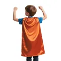 Capa de superhéroe naranja de satén para niños, ideal para disfraces y fiestas escolares - Naranja