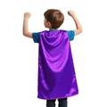 Vista trasera de capa de superhéroe púrpura para disfraz de juego de niños - Púrpura
