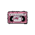 Horror and Chills pink cassette tape enamel pin accessory for backpacks and jackets - Retro Cassette Style (xz056-5)