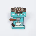 Creative mint blue espresso machine enamel pin badge for backpacks and denim jackets - Mint Green Coffee Machine (GXZ4215-2)