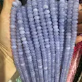 Close-up of 5x8mm light blue chalcedony abacus beads for DIY jewelry making - 5*8mm/Strand Approx 72 Pieces / Blue 22