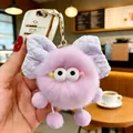 Portachiavi in peluche a forma di folletto del carbone viola con fiocco per borse. - Fiocco Violetta