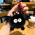 Simpatico portachiavi a pallina di fuliggine nera con ali di pipistrello per borse - Diavolo Nero