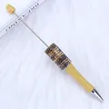 Elegant DIY beadable ballpoint pen featuring a sparkling rhinestone barrel and yellow body - 1.0mm Bullet Tip / Yellow Wheat Spike