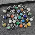 Ciondoli gufo in argento vintage con varie pietre naturali colorate e levigate - Ciondolo Solo (Senza Catena) (0501) / Misto Casuale