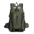 Dark green outdoor hiking and mountaineering backpack with multiple storage compartments - 36-55L / Simple Waist Support / Army Green