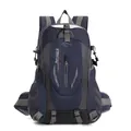 Dark blue outdoor hiking backpack with grey straps and multi-functional compartments - 36-55L / Simple Waist Support / Dark Blue
