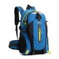Multifunktionaler blauer Outdoor-Wanderrucksack mit gelben Akzenten für Sport und Reise - 36-55L / Einfache Taillenunterstützung / Blaues Band
