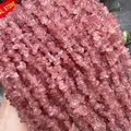 Perles en quartz fraise rouge naturel éclats irréguliers pour accessoires de bijoux DIY - Couleur Rehaussée / 5-8mm (80cm) / Rose foncé