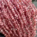 Perles en quartz fraise rouge naturel de forme irrégulière pour la création de bijoux - Haricot Arrondi / 5-8mm (80cm) / Forme de Haricot