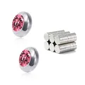 Magnet-Ohrstecker aus Edelstahl mit rosa Zirkonia für Ohren ohne Löcher inklusive Magneten - Fuchsia