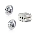 Runde magnetische Edelstahl-Ohrstecker mit klaren Steinen für Ohren ohne Ohrlöcher. - Weiß