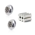 Elegant silver stainless steel magnetic stud earrings with clear stones for non-pierced ears - Gray