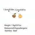 Colgante de manzana de acero inoxidable con propiedades impermeables e hipoalergénicas - Estilo Manzana Esmalte Negro (PJ0809)