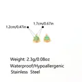 Small stainless steel green Christmas tree enamel pendant charms for DIY jewelry - Enamel Christmas Tree Style (PJ0810)