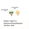Stainless steel grape charm pendant for DIY jewelry making in purple and gold finish - Enamel Grapes Style (PJ0812)