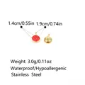 Fruit-shaped stainless steel charms with measurements 1.4cm x 1.9cm and weight 3.0g - Enamel Watermelon Style (PJ0814)