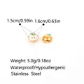 Apple-shaped stainless steel pendant charm with dimensions and weight info - Enamel Apple Style (PJ0816)