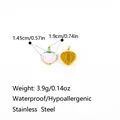 Pink enamel strawberry charm made of hypoallergenic stainless steel for DIY jewelry making - Enamel Pink Strawberry Style (PJ0819)