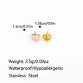Set of peach shaped stainless steel pendant charms for DIY jewelry making and crafts - Enamel Pink Peach Style (PJ0823)