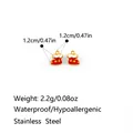 Red and gold stainless steel Christmas stocking charm pendants for DIY jewelry - Enamel Sock Style (PJ0826)