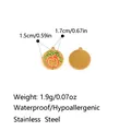 Stainless steel round apple fruit pendant charm for DIY jewelry making accessories - Enamel Line Apple Style (PJ0828)